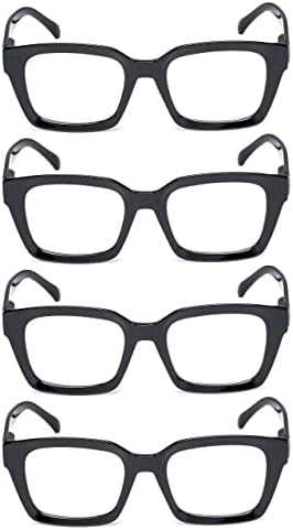 Gud Ladies Prevelike naočale za čitanje 4 parova naočale kvadratnog okvira