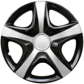 16 -inčni pucanje na hubcaps kompatibilno s kia - set od 4 naplatka naplatka za 16 inčne kotače - crno -sive