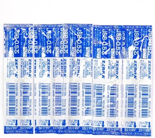 ZEBRA 0,5 mm Royal Blue Gel Ink Refill, za zebre multi funkciju olovka olovka shabo x lopta, × 5 pakiranje/ukupno 5 računala [originalni