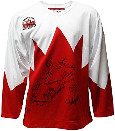 Tim Kanada 1972. Više potpisani dres - 14 potpisa - Olimpijski dresovi s autogramom