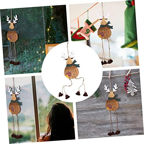 Podvezdati 1pc božićni ukrasi Ornament drveta jingle zvono Sretan božićni privjesak drveni vilevi privjesci Ornament ukrasna zvona