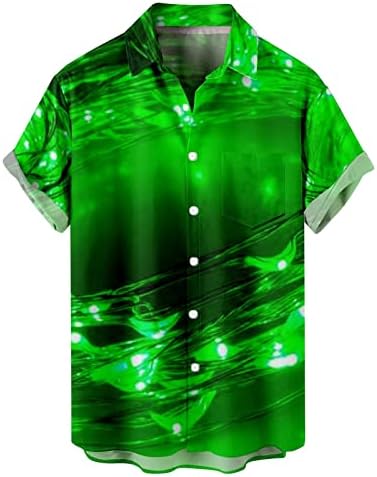Xiloccer muški sv. Patricks Dan majice gumb za majice kratkih rukava i vrhovi ugrađeni majica za muške mišićne košulje košulje i vrhovi