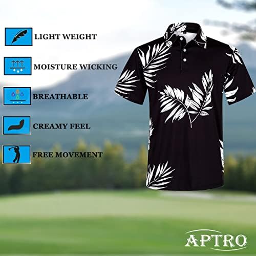 Aptro muški havajski golf polo majica Kratki rukavi vlaga Wicking suho 4-smjer