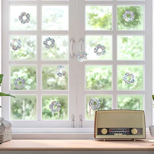Šarene duge elektrostatičke staklene naljepnice cvjetni cvjetovi ptičji prozor prozor na zidne pločice za dnevnu sobu