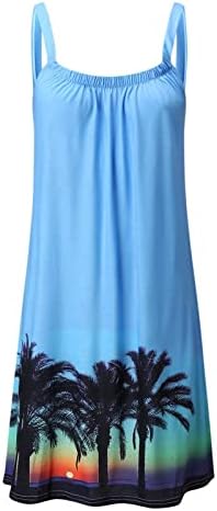 FRAGARN LANIES BOHO Ljetna haljina seksi print za rukavac Havajski casual labav udoban mini