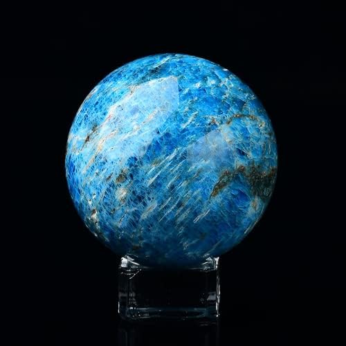 Wnjz prirodno plavi apatit kuglica zacjeljivanje sfera sa stalk meditacijom dekor uredski poklon i kristali za reiki kamenje kolekcionarske