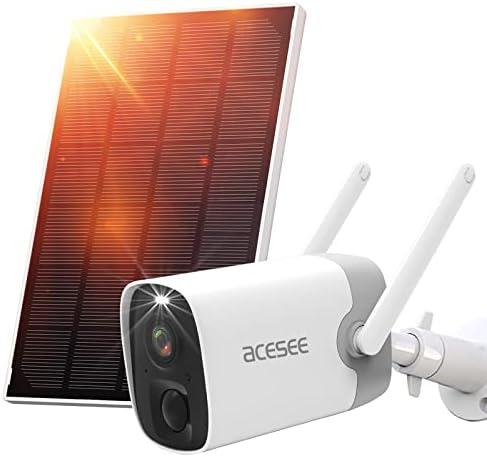 Acesee bežična vanjska sigurnosna kamera, kamere za bežični wifi s bežičnim wifijem s noćnim vidom, otkrivanje pokreta AI, reflektore,