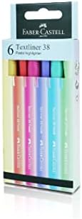 Faber-Castell Textliner 38 Pastel Super-fluorescentna olovka za highlighter-Osoljena boja, jedinstvene meke pastelne boje, obloženi