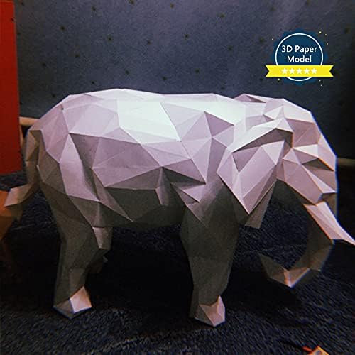 WLL-DP slon 3D papir skulptura umjetničkog papira Model Stereoskopsko ukrašavanje kuće Geometrijski papir igračka DIY papirnati zanat