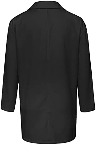 Žene modno čvrsto otvoreno prednji džepni odijelo dugih rukava Blazers Gumb Outrewear kaput Dječaci Teal Zimski kaput