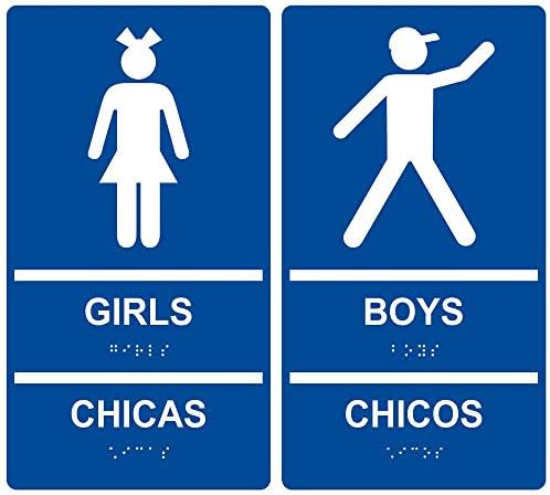 Compliancesigng.com Girls Boys set za toaletni znak, dvojezični Brailleov Braille u skladu