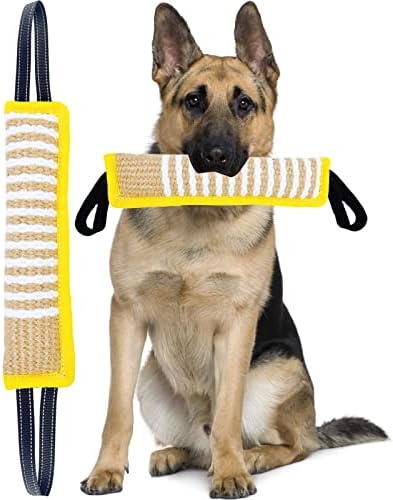 Igračka za pse jastuk od jute otporan na ugrize - izdržljiv trener za obuku štenaca velikih pasa, interaktivna igračka s 2 čvrste ručke.