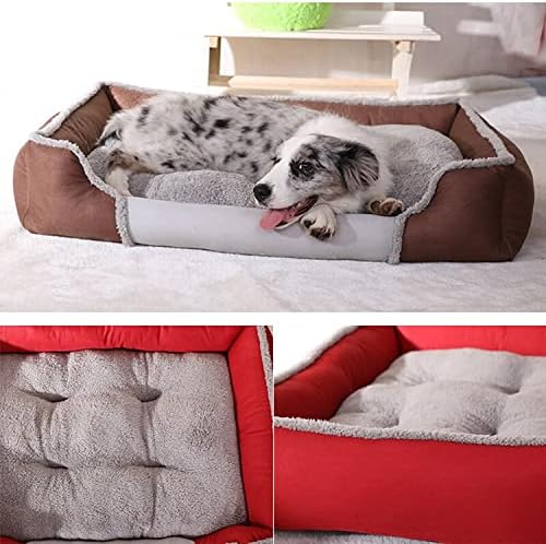 Samozagrijavajući mačji krevet - crvena mekana Vodootporna tkanina, kućica za male, srednje velike pse, mačji krevet,
