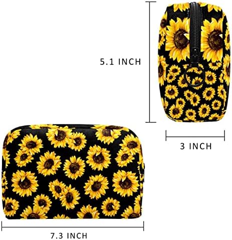 TBOUOBT Pokloni za muškarce Žene šminke Torbe toaletna torbica Male kozmetičke torbe, cvjetni cvjetni vintage suncokreta moderni
