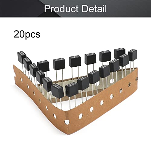 Fielect up montirani minijaturni kvadratni spori puhač mikro osigurač električni instrument osigurač 3.15a 250V crni 20pcs
