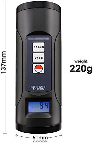 Walnuta Digital Sound Meter Calibrator 94DB & 114DB za 1/2 i 1 inčni mikrofon, profesionalni alat za kalibraciju decibela