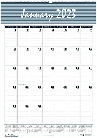 Mjesečni zidni kalendar od reciklirane žice, 12 do 17, bijeli/plavi/sivi listovi, 12 mjeseci : 2023