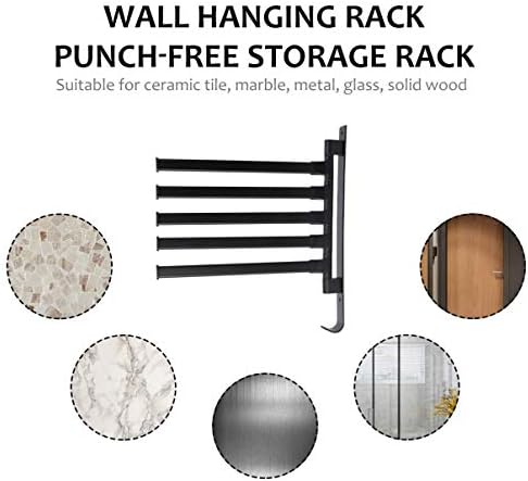 Cabilock 1pc ručnici ručnika crna kuhinja zidna legura prostor preklopni rotativi montirani čelični šipke uštede kade- besplatno stalak