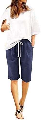 Nulairt ženske kratke hlače za ljeto, žene udobne pamučne kratke hlače s visokim strukom casual ljetne elastične kratke hlače džep