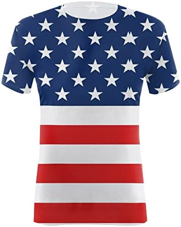 Gerichy 4. srpnja Košulje žene, ženske ljeto povremene američke zastave tiskanje kratkih rukava majice posada vrat labave bluze vrhove
