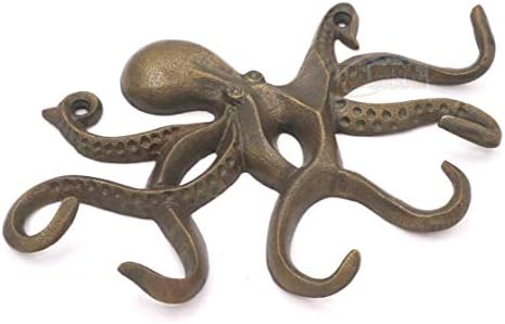 Metalni mađioničar za plivanje hobotnice kuke i zidne kuke, lijevano željezo, rustikalni elegantni obrijani vintage stil, dekor seoske