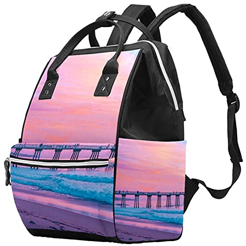Hermosa Beach Pier Pelena torbe torbica Mummy Rockpack Veliki kapacitet Pelena vrećica za njegu Putničke torba za brigu o bebi