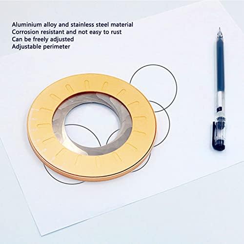 ChicIris okrugli ravnalo, alat za crtanje kruga, zlatni proizvođač kruga krug 12,5 cm visoka fleksibilnost podesiva perimeter izdržljivi