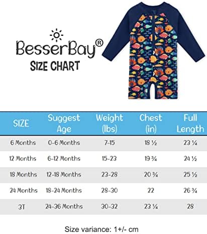 Besserbay Baby UPF 50+ jednodijelni kupaći kostim Sunce Zaštitni kupaći kostimi dugih rukava 0-36 mjeseci