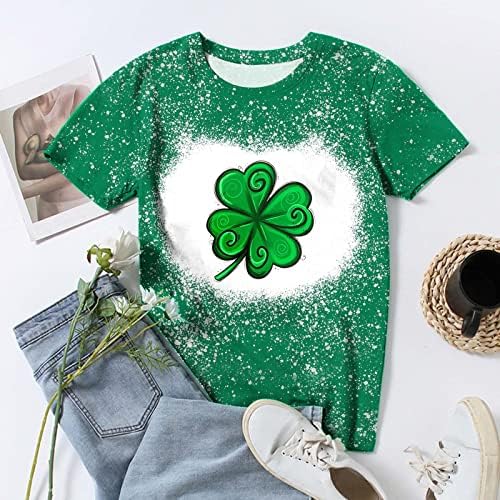 Majice svetog Patrika za žene Shamrock Graphic Eveled Tees St Patty's Lucky Majica Irish Tops Clover Bluza