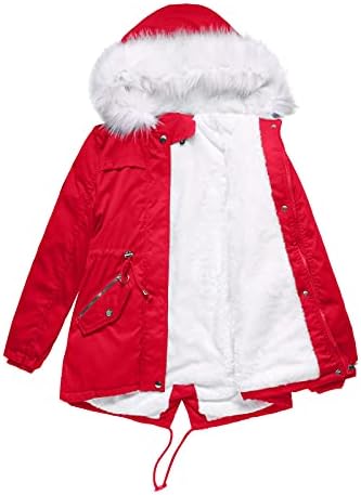 Prdecexlu kampiranje parka dugih rukava za žene božićne kapuljače slatke labave poliesterske jakne solidne hladne s kapuljačom gumb
