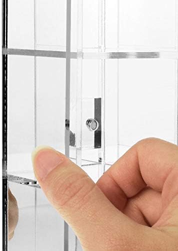Ikee dizajn montira 25 odjeljaka akrilni zaslon kućišta ormarića s zrcalnim leđima - prikaz polica za kolekcionarstvo, dragulj i figure,