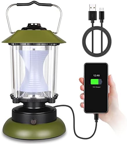 Uniquefire LED Lantern za punjenje lampiona za kampiranje 3600mAh, visoki lumeni uraganski fenjer 2 modusi Cool/Toplo podesiva svjetlost