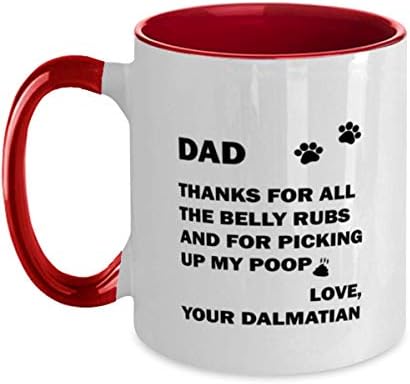 Dalmatinski tata, hvala na trbuhu i što ste pokupili svoj pik od dva tona crvene i bijele šalice za kavu 11oz.