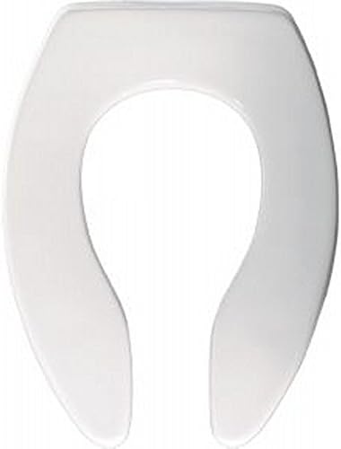 Olsonite 95SSCT 000 WC sjedala, izdužena otvorena prednja teška plastika s plastičnim samoodrživim šarkama-bijele