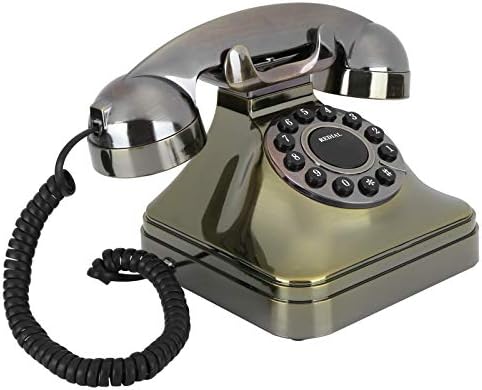 Antikni telefonski dekor kuće, vintage fiksni kabelirani telefonski klasični retro telefonska brončana visoka razlučivost nazovite