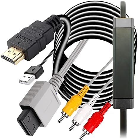 Wii HDMI Converter 12ft, RCA u HDMI kabel, AV to HDMI kabel 1080p izlaz konektora HDMI kabel - Podržava sve načine za prikaz WII zaslona
