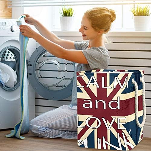 19,3 samostojeća košara za rublje košara za prljavu odjeću sklopiva za kućanstvo dječjeg sveučilišnog stana ured UK zastava Engleske