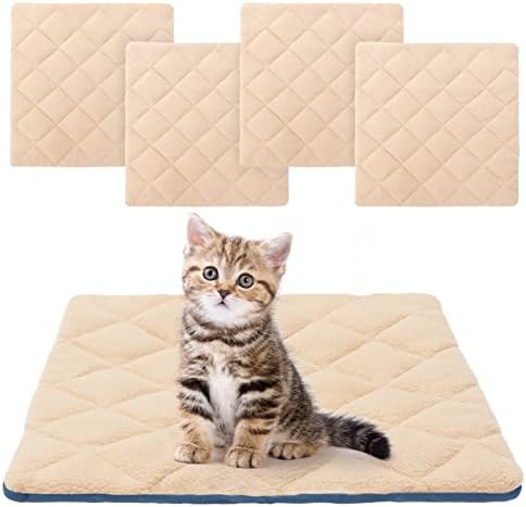 Pakiranje od 4 prostirke za mačji krevet-vodootporne prostirke za mačji krevet s mekim runom Protuklizna prostirka za male mačke mače