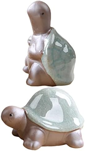 Amosfun 2pcs mini puževe figurice keramičke minijaturne puževe ukras čaj za kućne ljubimce vile minijaturne životinje ukras vrtni ukras
