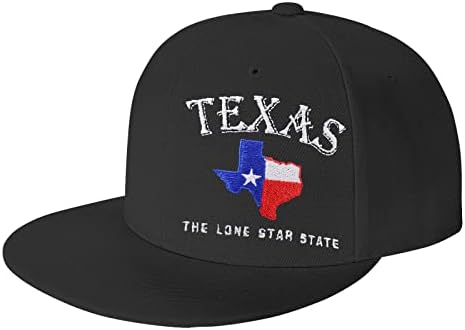 OASCUVER Texas Lone Star State Snapback Hat, Texas State Flat Map izvezena ravna kapica za bejzbol