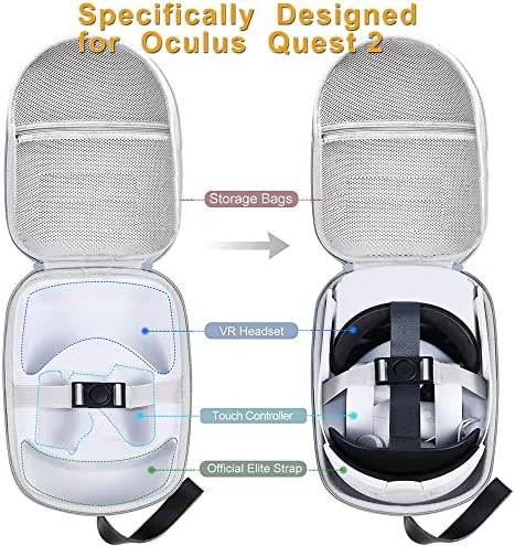 Pribor za nošenje kućišta za Oculus Quest 2, futrola za tvrdo nošenje kompatibilna s Oculus Quest 2/Elite remen izdanje, velika torba