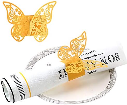$ 100pcs $ 3 $ leptir papirnati prstenovi za salvete za svadbene zabave salvete za ukrašavanje stola