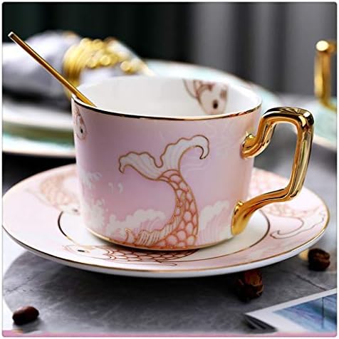 WIONC Europski stil plemeniti porculanski čaša za kavu tanjur žličica set keramičke šalice vrhunskog popodnevnog čaša za čaj kafića