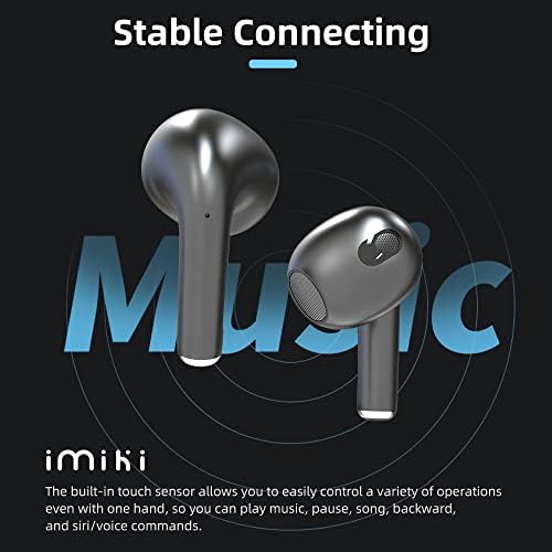 Imiki T11 Bluetooth 5.3 Earbuds Bežične slušalice s bežičnim futrolom za punjenje, ugrađene u Mic slušalice za sport, sive