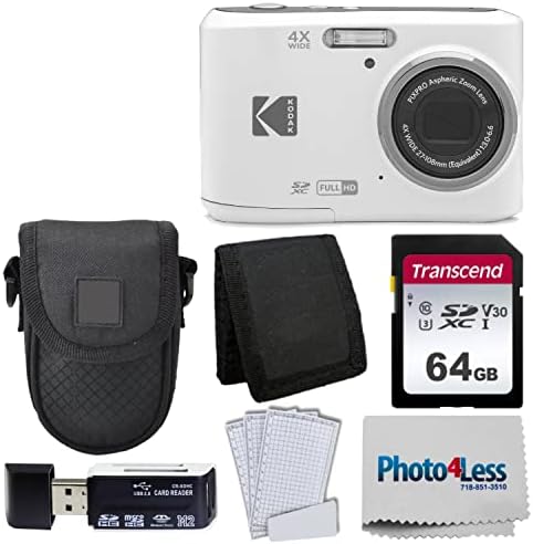 Kodak Pixpro FZ45 Digitalni fotoaparat + futrola za crnu točku i snimanje + Transcend 64GB SD memorijska kartica + trostruka novčanica