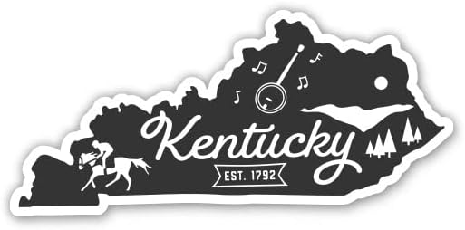 Squiddy Kentucky State oblik Vintage retro stil - naljepnica vinilne naljepnice za telefon, laptop, boca s vodom