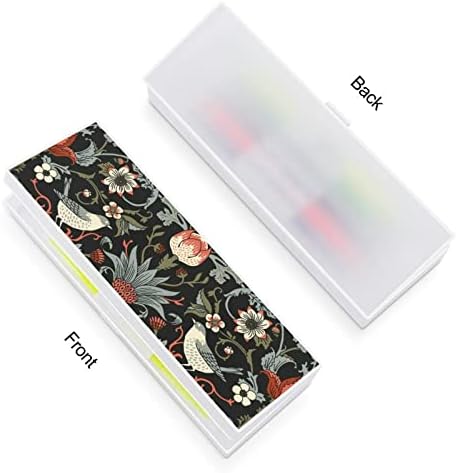Očarani cvjetovi ptice čarobna šuma plastična kutija olovke prozirna bojica CASE PEN COSMETIC COMER