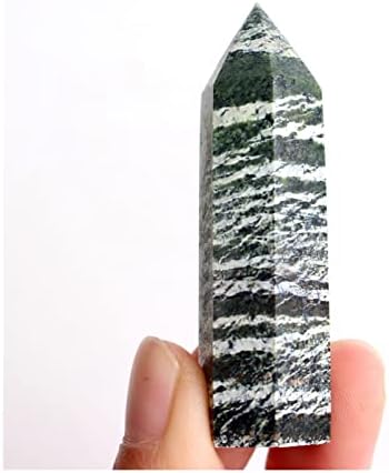 SHOASOU2231 5/10pcs 50-60mm Prirodno polirano zeleno zebra kamen štapić kristalni kamen kristalni kamen obelisk rock kvarc točka reiki