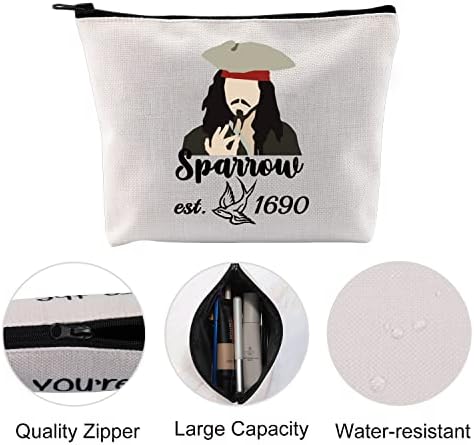 Vamsii kapetan Jack Pokloni Sparrow Est.1690 Torba za šminkanje Pirate navijači Putnička torba Jack Tattoo Torba za patentne zatvarače