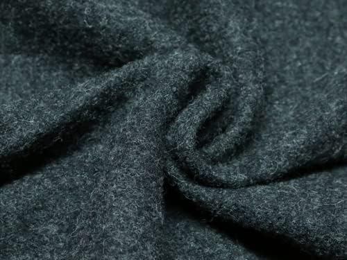 Tkanina za gustu haljinu od kuhane vune u ugljeno sivoj boji - po metru